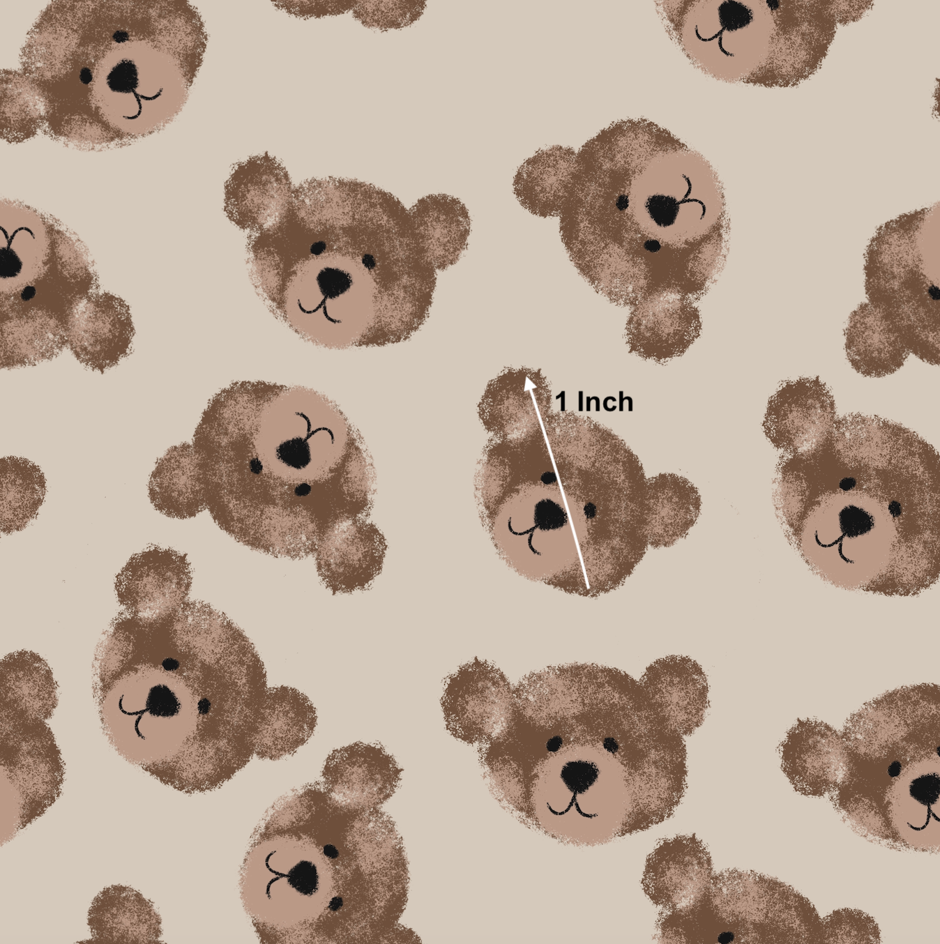 Brown Bears - Cotton Lycra Fabric