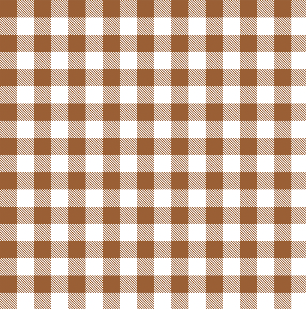 Gingham Earth Brown - 60cm cut - Linen Fabric