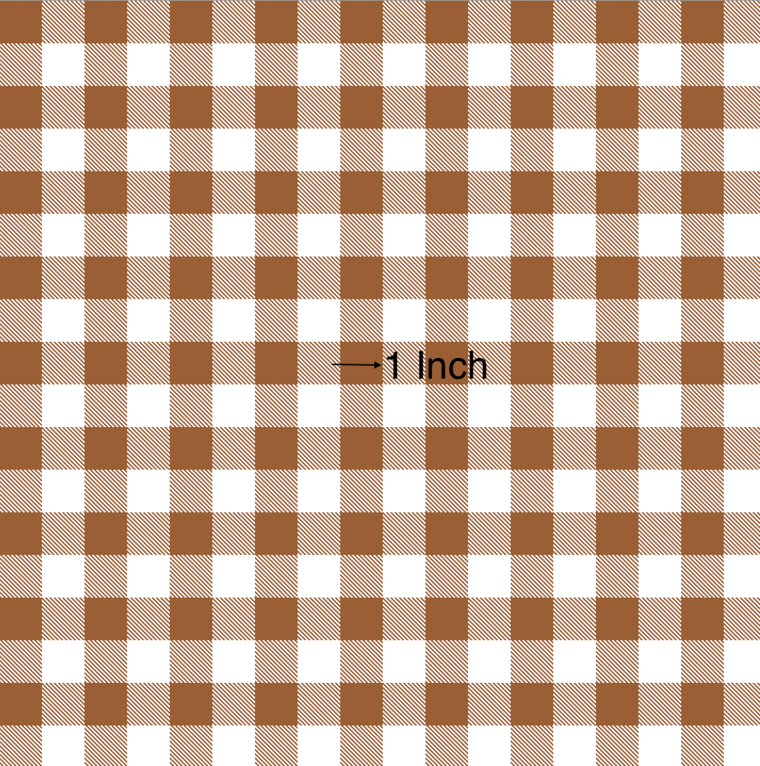 Gingham Earth Brown - 60cm cut - Linen Fabric