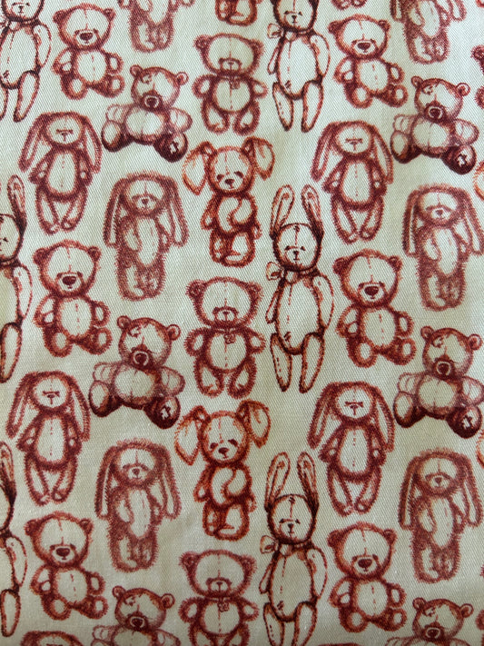 Teddy Sketches - 100% Cotton Woven Fabric