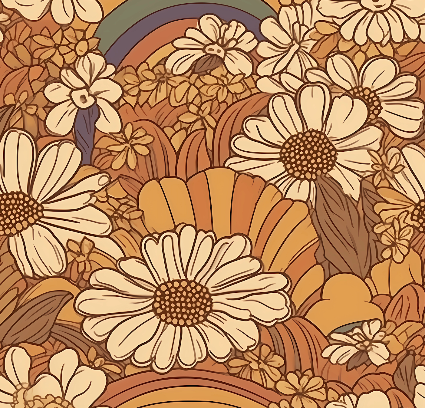 Retro Rainbows - Woven Fabric