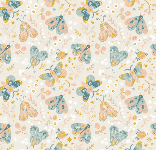 Spring Butterflies - 100% Cotton Muslin Fabric Digital Retail