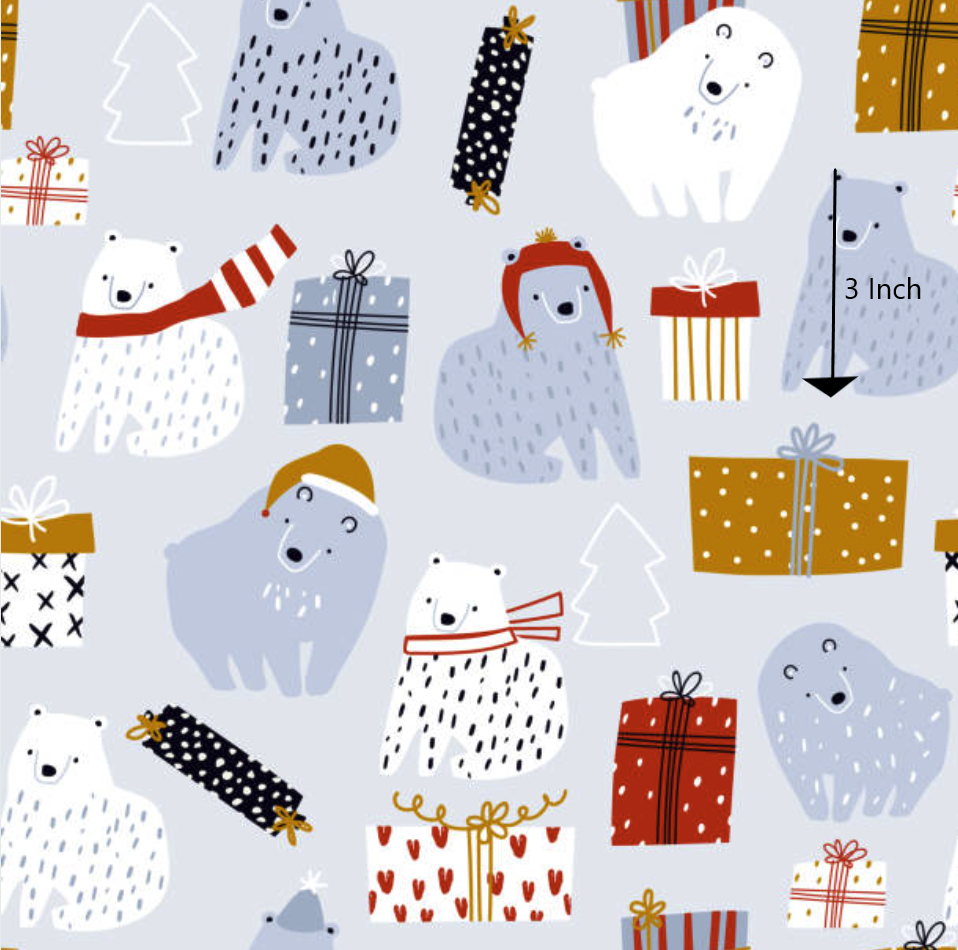 Christmas Bears - 100% Cotton Woven Fabric