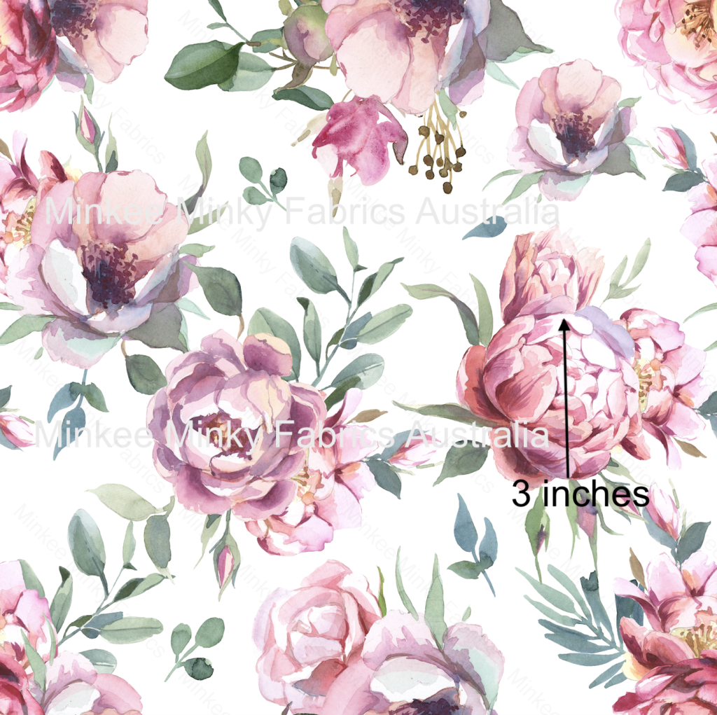 Peony Blossom Pre-Order Cotton Sateen / 3 Inches Digital Fabric Preorder