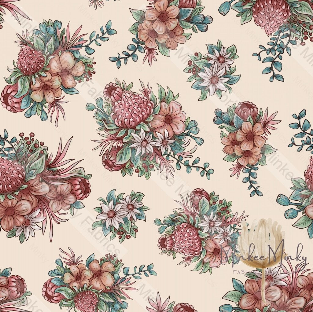 Waratah On Oatmeal - Retail Digital Fabric Retail